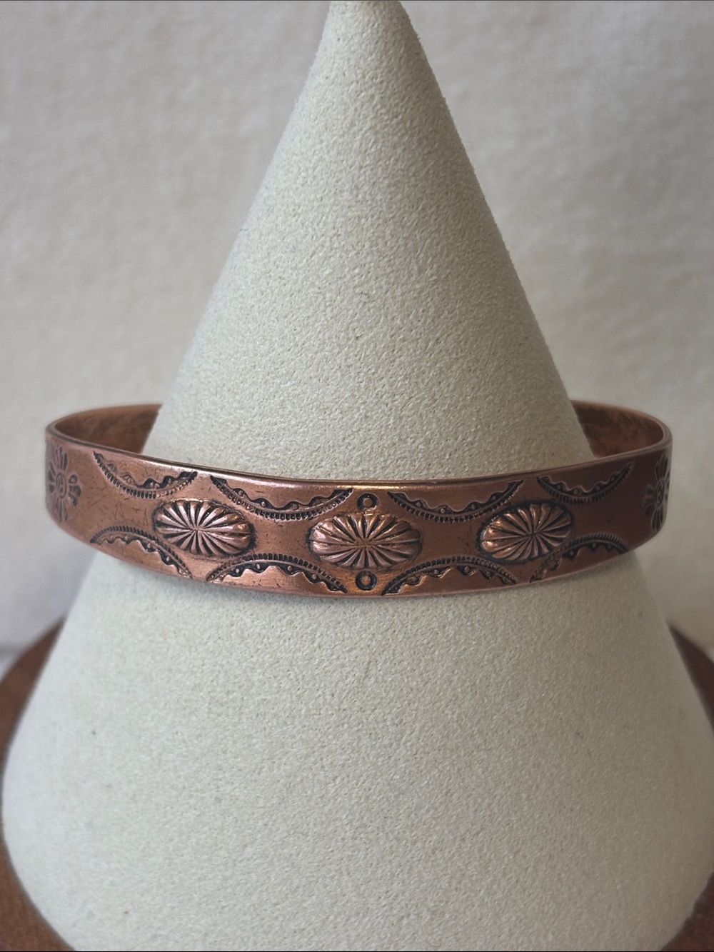 Native American Solid Copper Cuff Bracelet SIGNED